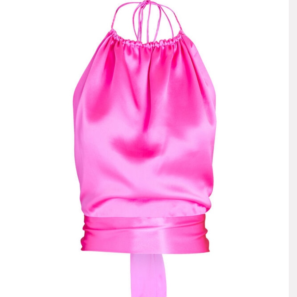 Tie-Back Silk Halter Top